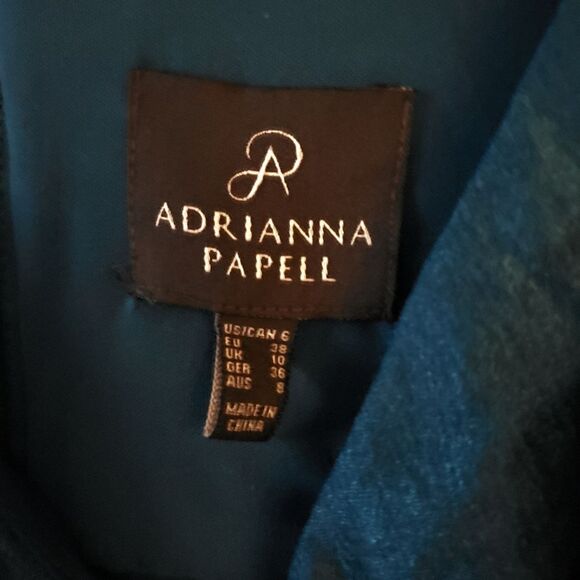 Adrianna Papell Laser Cut Shutter Shimmer Dress Size 6 - Picture 3 of 3